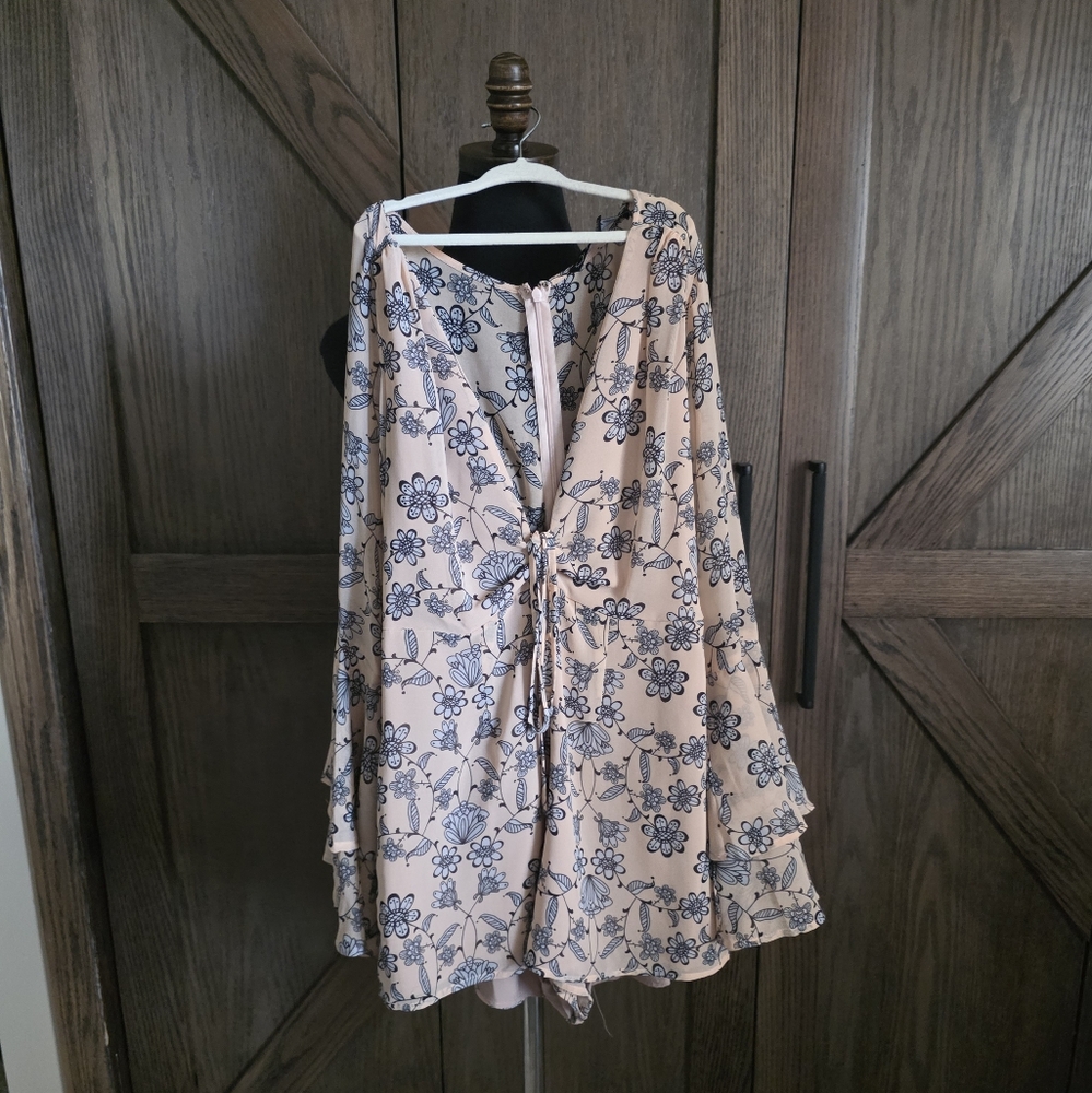 For Love And Lemons Peach Floral Dress